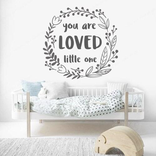Nursery Quote You are LOVED little One Wall Sticker Bedroom Decal for Pricess Room Boys PlayroomArt Wall DecorationStickers HL46