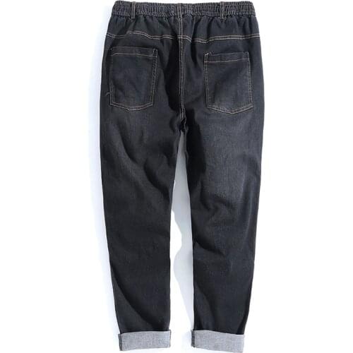 New Fashion Super Large Jeans Men Oversized Loose Casual Elastic Waist Full Length Plus Size 3XL 4XL 5XL 6XL 7XL 8XL 9XL