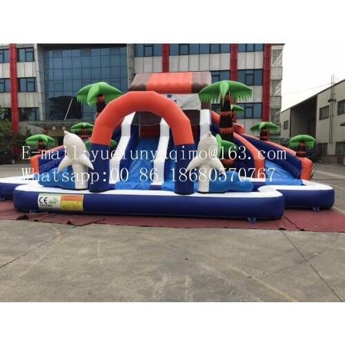 Factory direct jungle inflatable pool slide / water slide / large land slide for sale YLYS-714