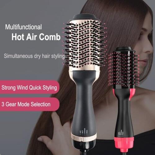 Hair Dryer Electric Hot Air Straightener Brush Multifunctional Negative Generator Hair Styling Tools Curler Blowout Dryer