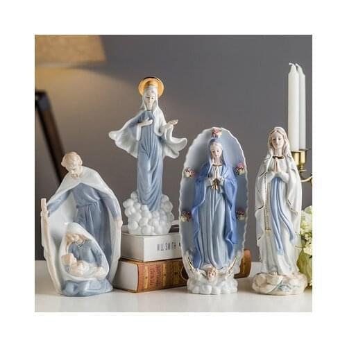 Christian Catholic Icon Relics Virgin Mary Mary Church Family Statue Ceramic Gift Ornaments