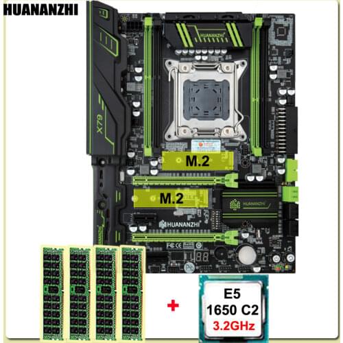 HUANANZHI Motherboard Combos On Sale X79 LGA2011 Socket CPU Intel Xeon E5 1650 3.2GHz Big Brand RAM 16G(4*4G) REG ECC PC Supply