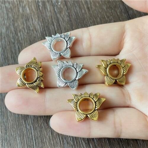 JunKang 10pcs flower sunflower connector jewelry making DIY handmade sweater tassel bracelet accessories wholesale