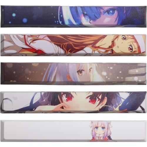 Allover dye subbed Keycap Novelty 6.25u spacebar pbt for keyboard KannaKamui Rem Tachibana Kanade Yuuki Asuna Tohsaka Rin