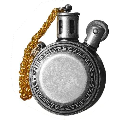 Retro Pocket Watch Model Gasoline Lighter Classic Vintage Oil Round Metal Lighter