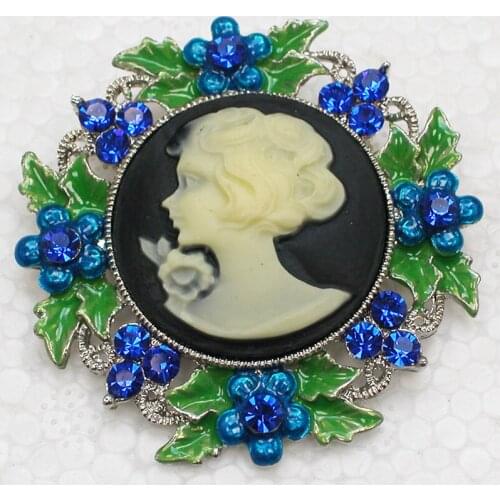 Wholesale Portrait brooch Flower Rhinestone Pin brooches Pendant C101853