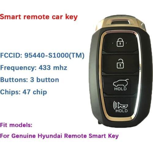 CN020086 Original 4 Button Hyundai Genuine 433mhz Remote Smart Key FOB 95440-S1000(TM)