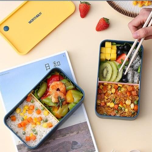 Portable Lunch Box For Kids School Microwave Plastic Bento Box With Movable Compartments Salad Fruit Food Container Box Lunch