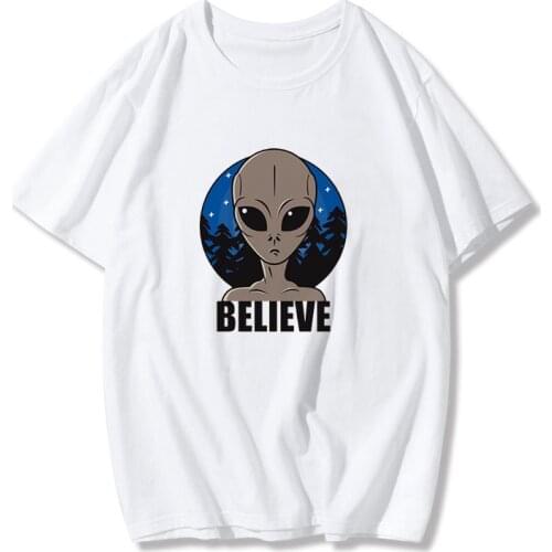 Casual T Shirt Women Clothing T-shirts New Harajuku Gothic Female Tshirt Alien Print Short Sleeve Tops & Tees Summer