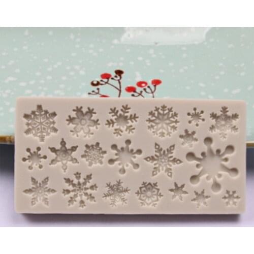 3D Christmas Snowflake Pattern Silicone Mold Cake Decorating Tools Chocolate Patisserie Mould Kitchen Tool Baking Accessories