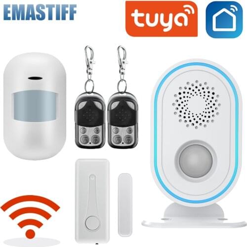 Tuya Smart Life APP Control Wireless Home WIFI GSM Home Security Built-in 433mhz Motion Detector Sensor Burglar Alarm System