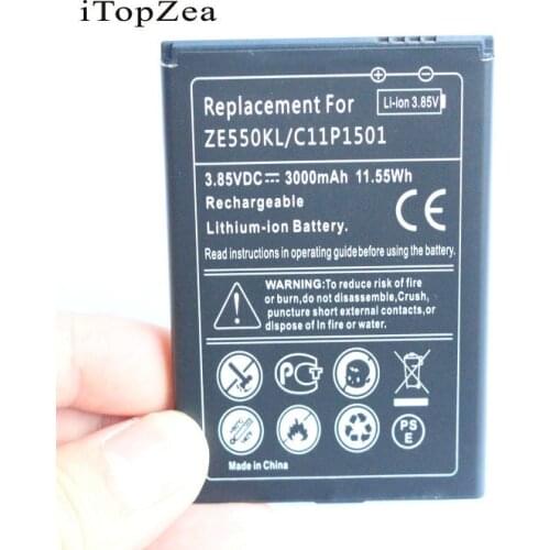 ITopzea 3000mAh / 11.55Wh C11P1501 Replacement Li-ion Battery For Asus Zenfone 2 Zenfone2 Laser ZE601KL Selfie ZD551KL ZE550KL
