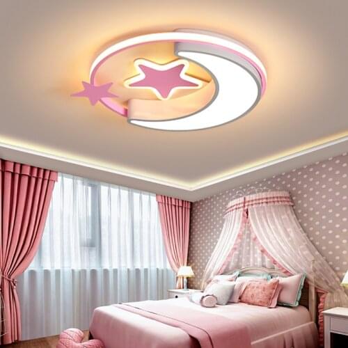 Moon Star Led Ceiling Light Kid Room Light Fixture Baby Room Light Girl Lamp Kid Room Ceiling Lamp For Children Bedroom Lighting