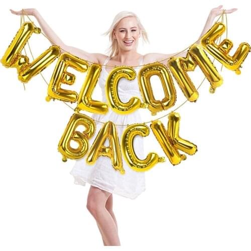 Welcome Back Letter Balloons 16 Inch Foil Mylar Balloon Welcome Back Banner Back to Office and Home Back to School Party Decor
