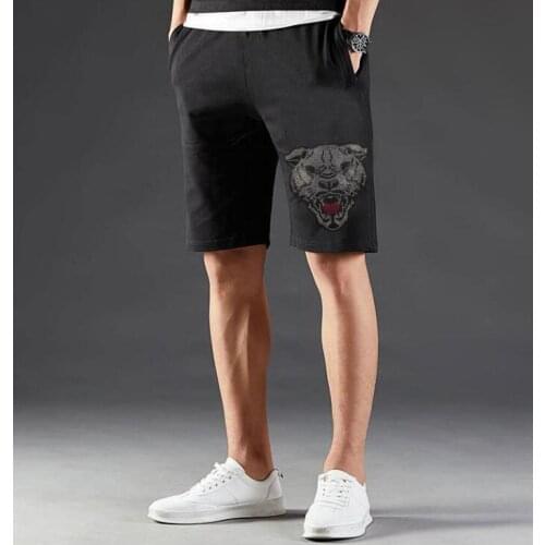 Top Quality cotton short pant Rhinestones Hip hop Streetwear Men Hot drill shorts