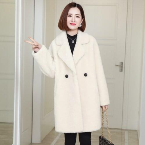 Womens fashion 2020 Fur Coat Winter Jacket Women Clothing Natural Sheep Shearing Fur Coats Long Warm Wool Jackets A958 s s