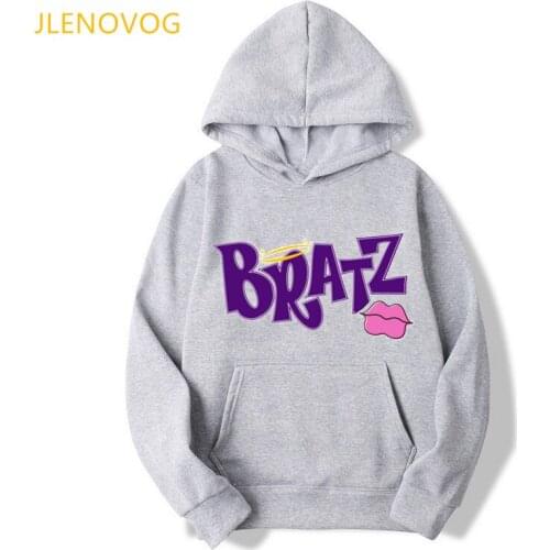 Fashion Bratz print hoodies women vogue funny kpop sudadera mujer plus velvet thick ening coat sping autumn winter streetwear