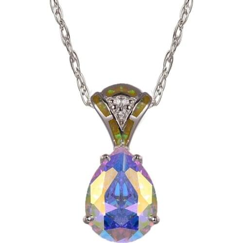 Rose Rainbow Crystal Zircon 925 Sterling Silver Beautiful Pendant Free Shipping Attractive Jewelry Pendant TE734