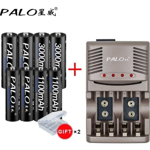 1.2v Ni-Mh AA Rechargeable Battery+AAA Rechargeable Batteries AAA with Intelligent Battery Charger for 1.2v NI-Mh NiCd AA AAA