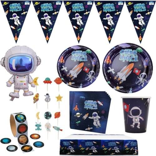 1pcs Outer Space Birthday 110x180cm Disposable Tablecloth Birthday Party Decorations Kids Planets Party Science Fiction Theme