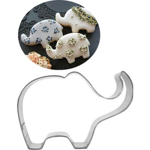 1pcs Animal Elephant patisserie Stainless Steel Cookie Cutter Biscuit Mould Metal Fondant Cake Decor Tools Cupcake Toppers Bake