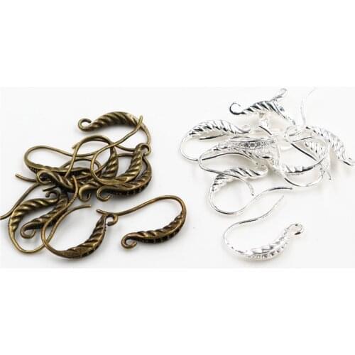 10pcs ( 5pair) 18*13mm Bright Silver Plated And Bronze Plated Popular Ear Hooks Earring Wires for Women Fashion Jewelry Earrings