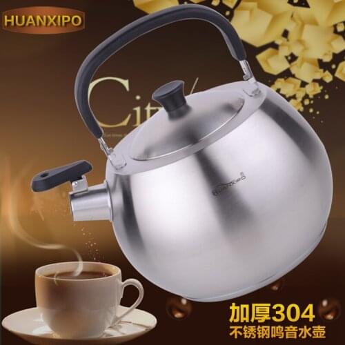 4.5L Tea Kettle 304 Stainless Steel Teapot 3-Layer Bottom Pot Cooker Camping Whistling Kettle Water Teakettle Thermos Canteen