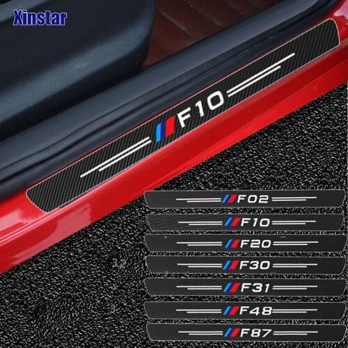 4pcs M Power Performance Carbon Fiber Car Door Dticker For BMW F01 F02 F10 F20 F30 F31 F34 F48 F87