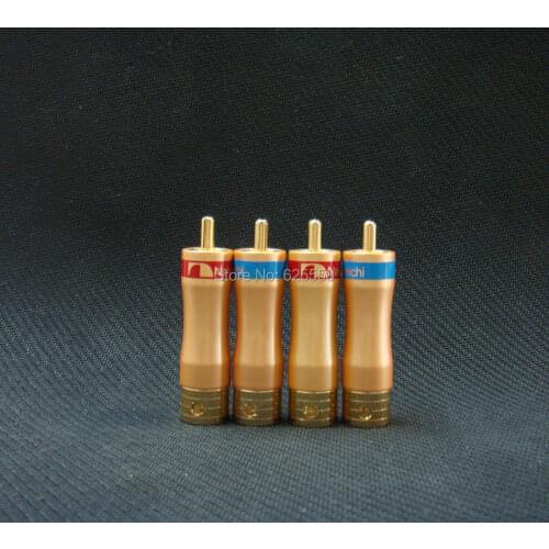4 Pcs RCA Plug Audio Cable Male Connector Gold plated Adapter