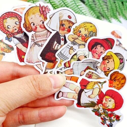 40PCS Vintage Doll Daily Sticker DIY scrapbooking journal base collage diary happy plan gift seal decoration sticker