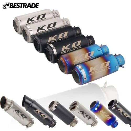 51/60.5MM Universal Exhaust Muffler Pipe Silencer Tube Modified With Removable DB Killer Slip On Motorcycle Street Bike ATV