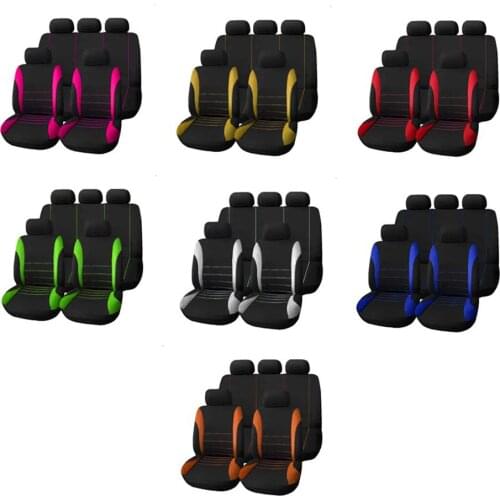 9pcs/Set Car Seat Cover Comfortable Dustproof Seat Protectors Pad Cover Universal Full Seat Covers for Vehicle Cars