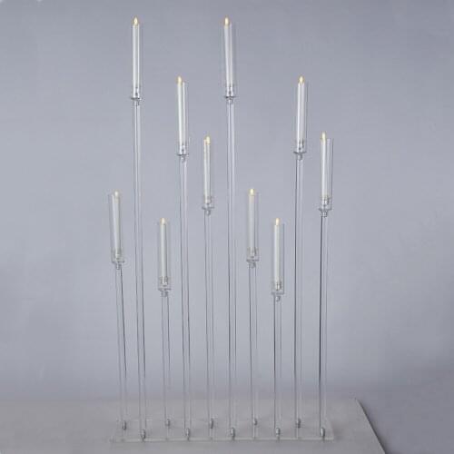 Acrylic Candlesticks 10 Heads All Clear Candle Holders Wedding Candelabra Table Centerpieces Holder Candelabrum For Party Home
