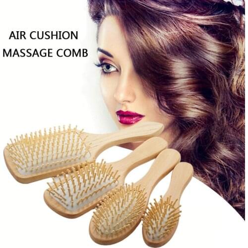 1pc Bamboo Hair Brush Airbag Massage Scalp Comb Improve Hair Growth Nature Wood Brushes Anti Static Hair Styling Tools