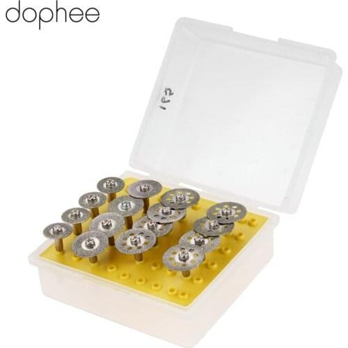 Dophee 16Pcs Dremel Accessories Diamond Cutting Disc Cut Off Saw Blade Wheel Set For Rotary Tool Polishing Grinder Wheel Tools