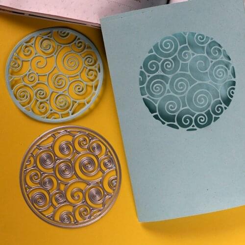 DUOFEN METAL CUTTING DIES Chinese New Year lucky circle pattern lace hollow embossing stencil DIY Scrapbook Paper Album 2019 new