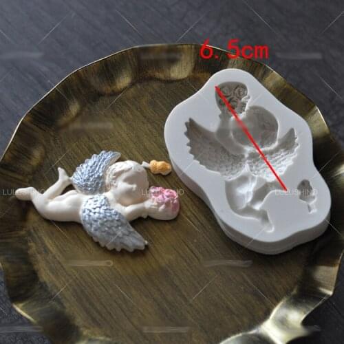 Fandont birthday cake biscuits decoration chocolate mold angel Archangel Cupid
