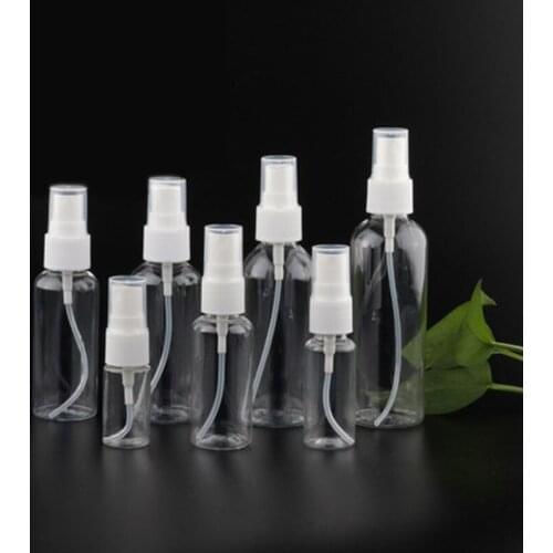 1pc Transparent Spray Bottle 10/20/30/50/60/80/100/150ml Empty Vial Refillable Mist Pump Essential Oil Spray Bottle Accessories
