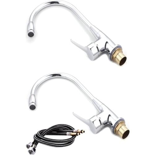 Chrome 360 Degree Swivel Alloy Kitchen Mixer Cold Hot Basin Sink Tap Faucet L15