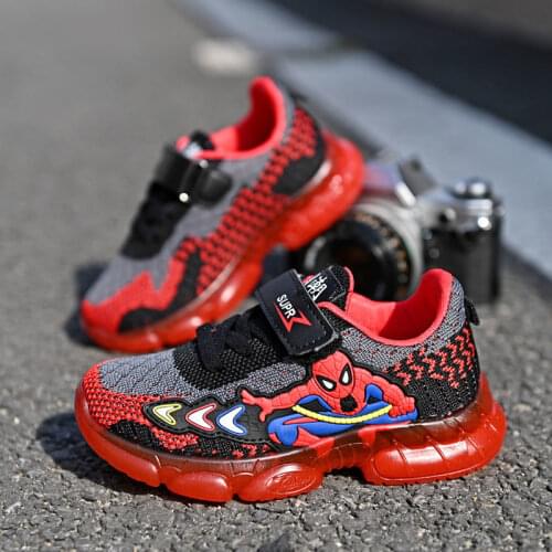 New Childrens Cartoon Boy Girl Baby First Walker Casual Shoes Sneakers Non-slip Soft Bottom Light Up Shoes Kids Shoes Boys