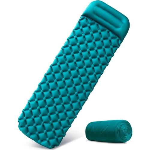 Outdoor camping inflatable cushion folding Ultralight Cushion Pillow Hiking Portable Waterproof sleeping pad fast filling air