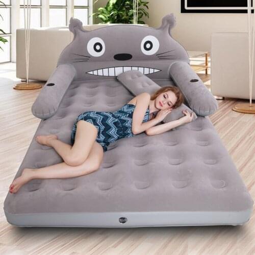 New inflatable bed home single double thickening plus atmospheric cushion bed air mattress cushion cartoon lazy air bed outdoor