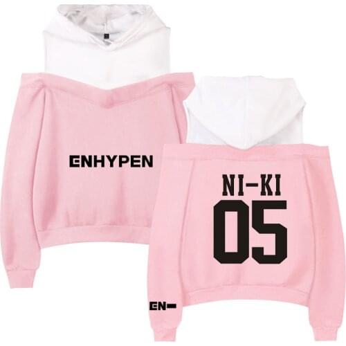2021 New Kpop Enhypen hoodie Sweatshirts Women Pullover Off-shoulder Harajuku Tracksui
