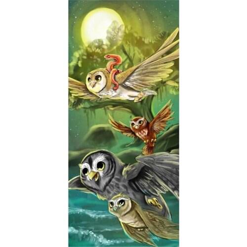 New Arrivals 5D DIY Full Round Diamond Painting Cartoon Owl 3D Embroidery Cross Stitch Rhinestone Mosaic Home Decor Gift Y1436