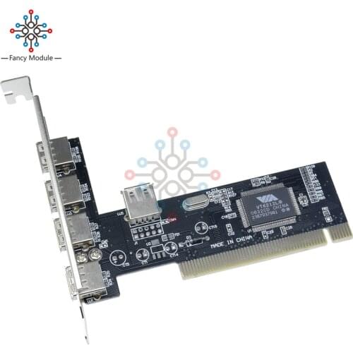 New High Speed 480Mbps 5 Port USB 2.0 PCI Hub Card Controller Adaptor Module