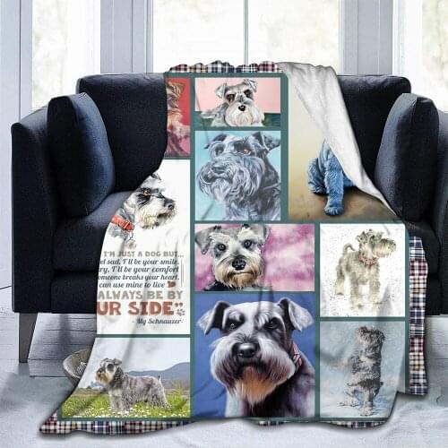 Dog Blanket Pet Dog Pattern Flannel Blanket for Kids Adults Soft Fuzzy Microfiber Plush Fleece Throw Blanket for Bed Sofa Travel