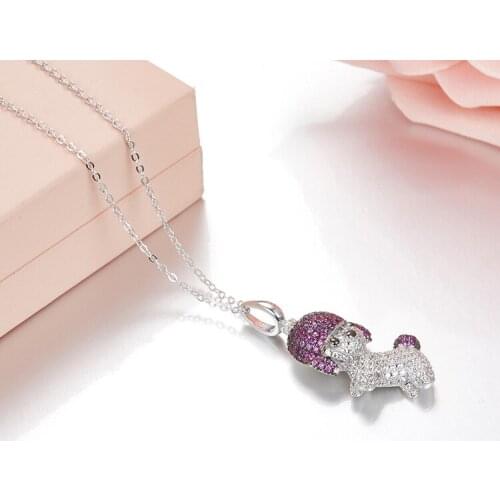Toy Poodle Puppy Necklace For Women 2018 Fashion Brand Pet Dog Design 925 Sterling silver Charm Necklace kettingen voor vrouwen