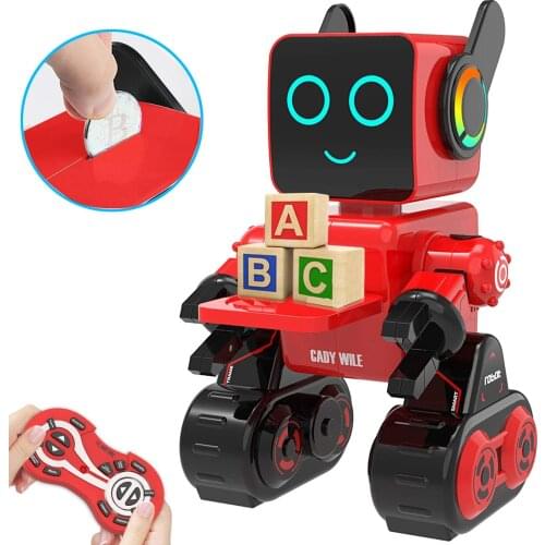 Robots for Kids Remote Control Robot Intelligent Interactive Robot LED Light Speaks Dance Moves Built-in Coin Bank RC Robot Kit