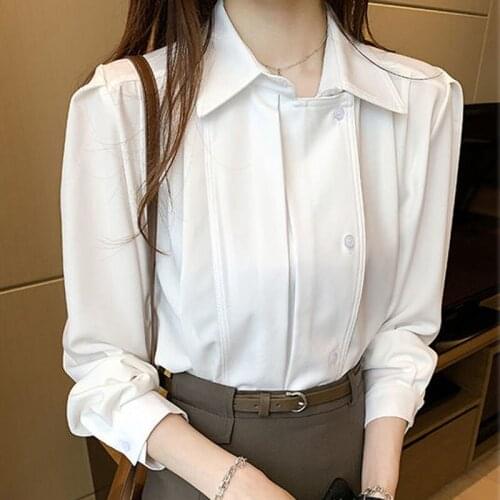 Zaily 2021 Women Autumn Fashion Solid Turn-down Collar Shirt Long Sleeve Office Laily Shirts Lightweight Blouse