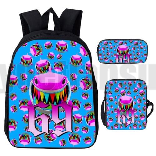 3D 6ix9ine Zipper Schoolbags Tekashi 69 Backpack Men Women Anime Teenager Laptop Book Bag 3 Pcs/Set Cute Album GOOBA Bag